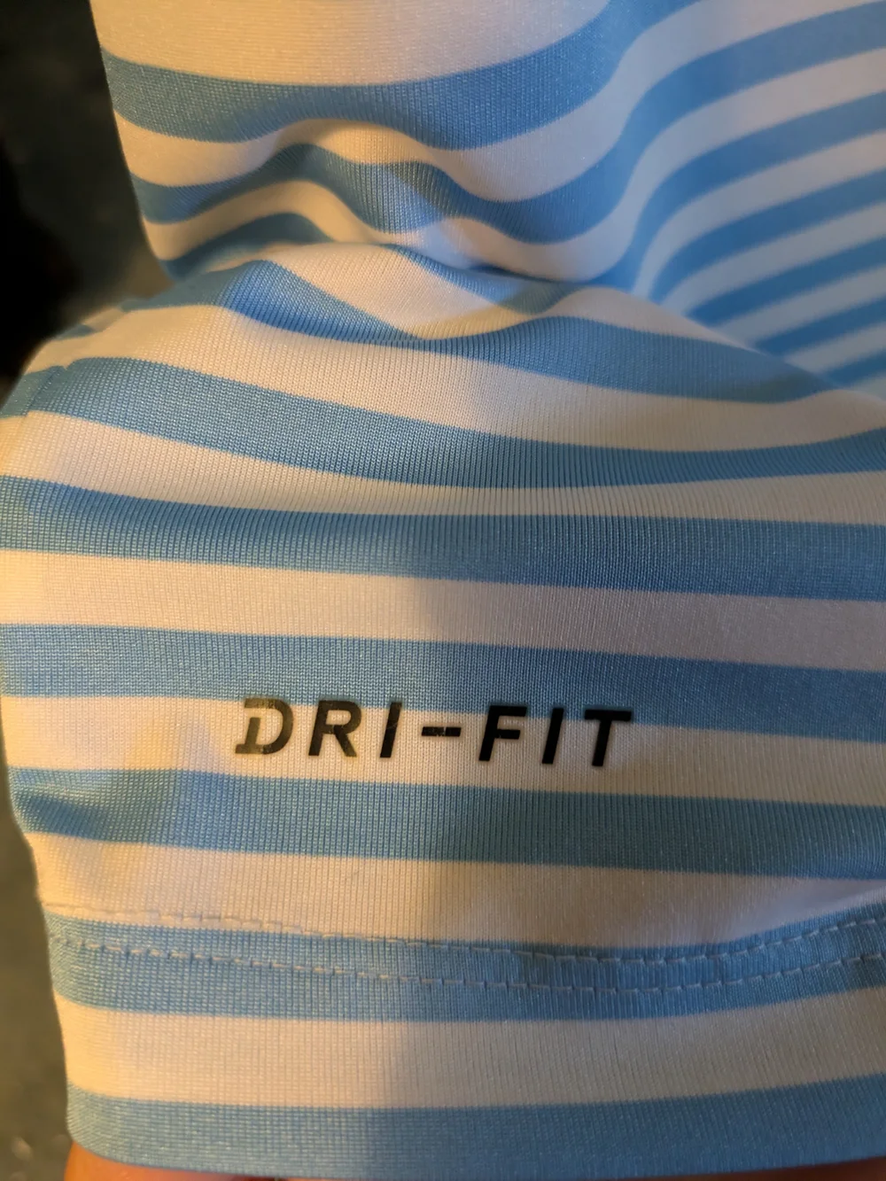 Nike Men’s Sky Blue & White Striped Polo Shirt Size Large